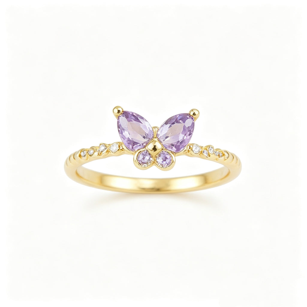 Gold and purple ring set