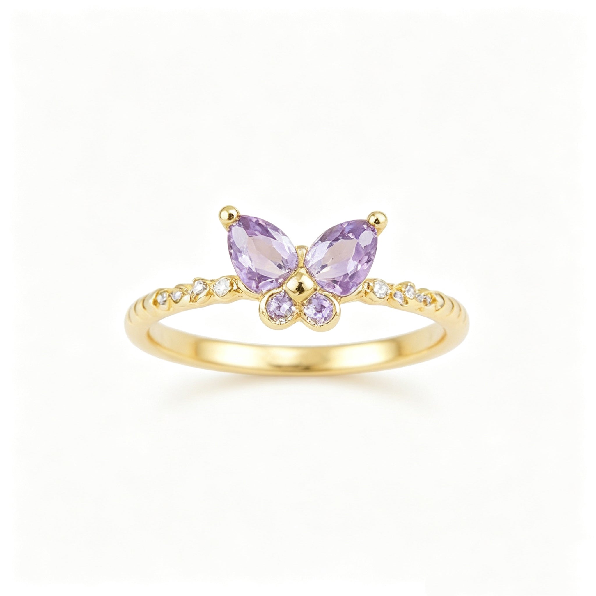Gold and purple ring set