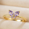 Gold and purple ring set