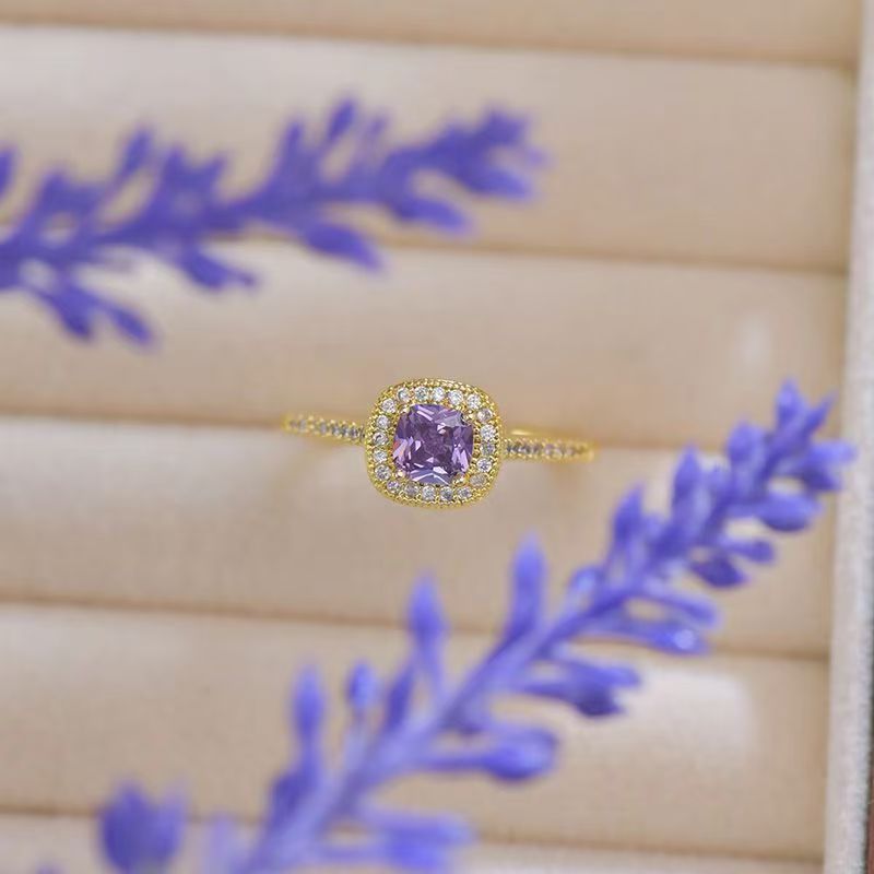 Gold and purple ring set