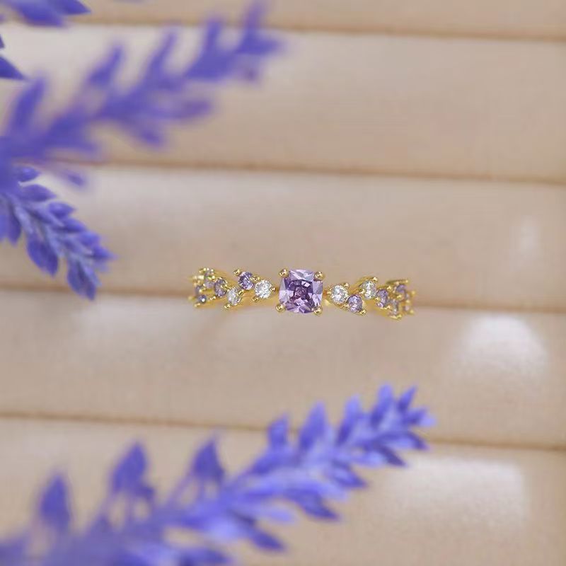 Gold and purple ring set