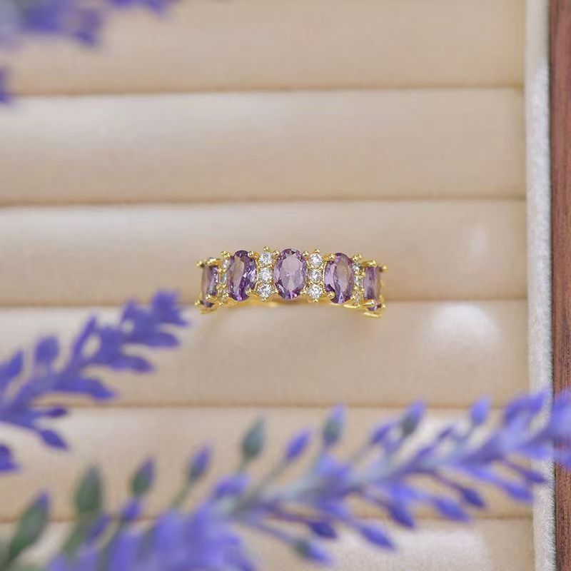 Gold and purple ring set