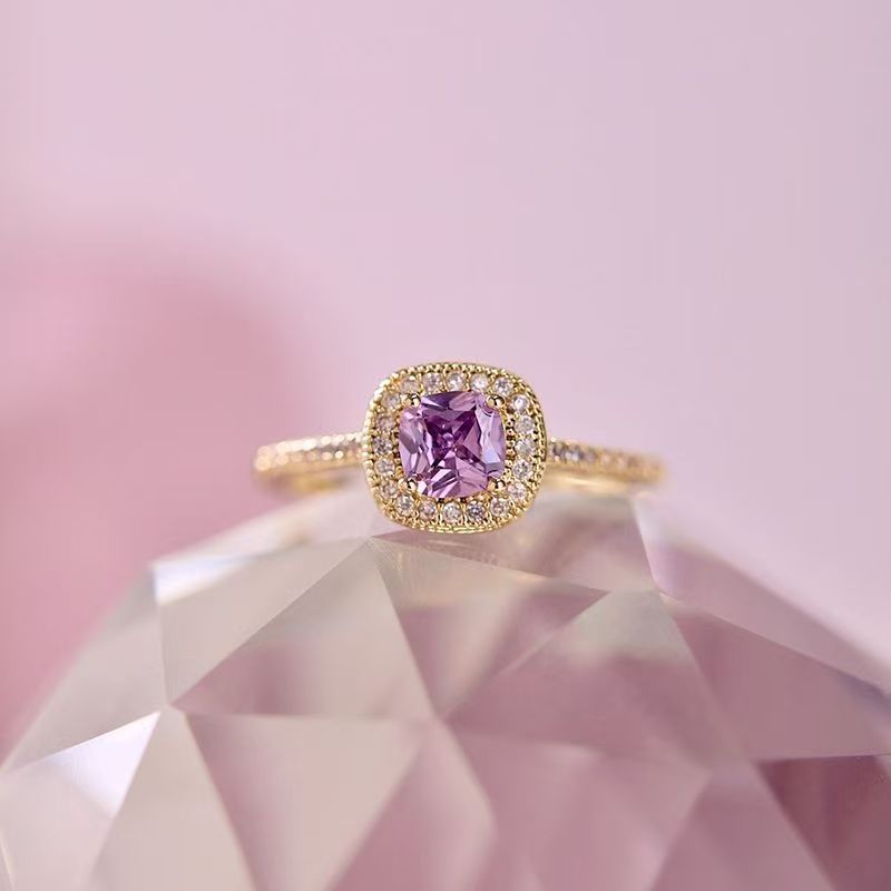 Gold and purple ring set