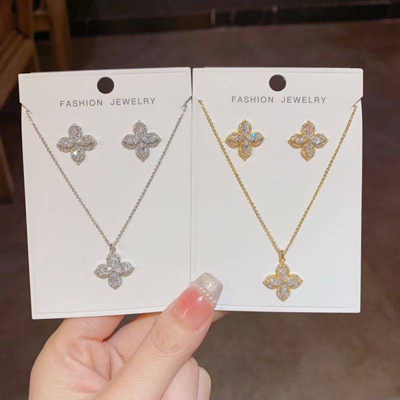 Full Diamond Lucky Four-Leaf Clover Set