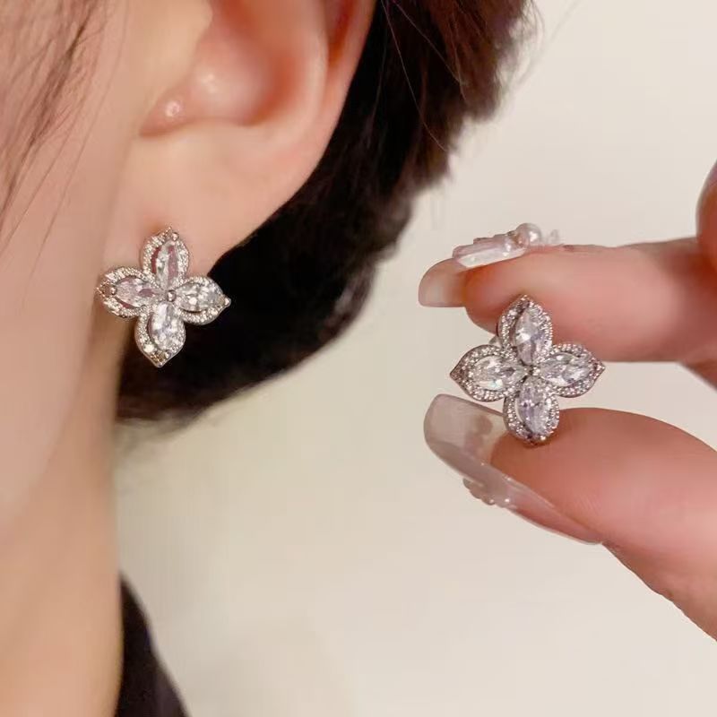 Full Diamond Lucky Four-Leaf Clover Set