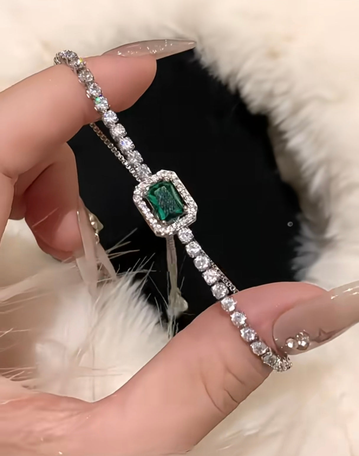 Sugar cube shaped adjustable bracelet