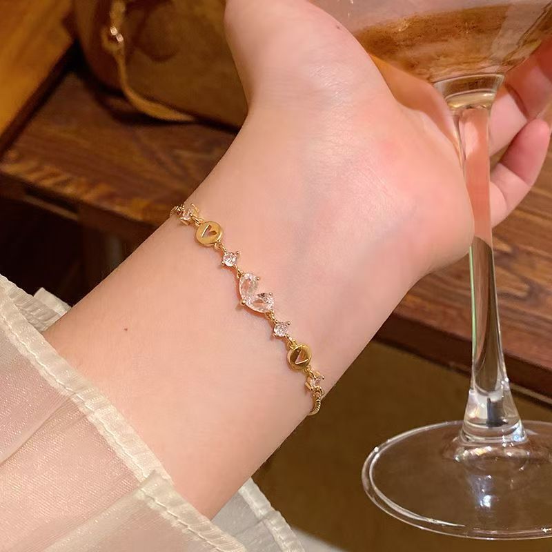 Zircon stainless steel delicate bracelet