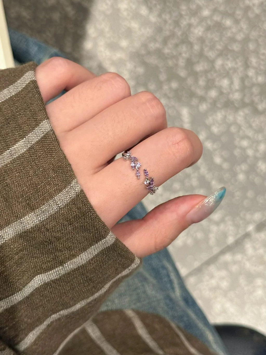 Wheat Ear Zircon Ring