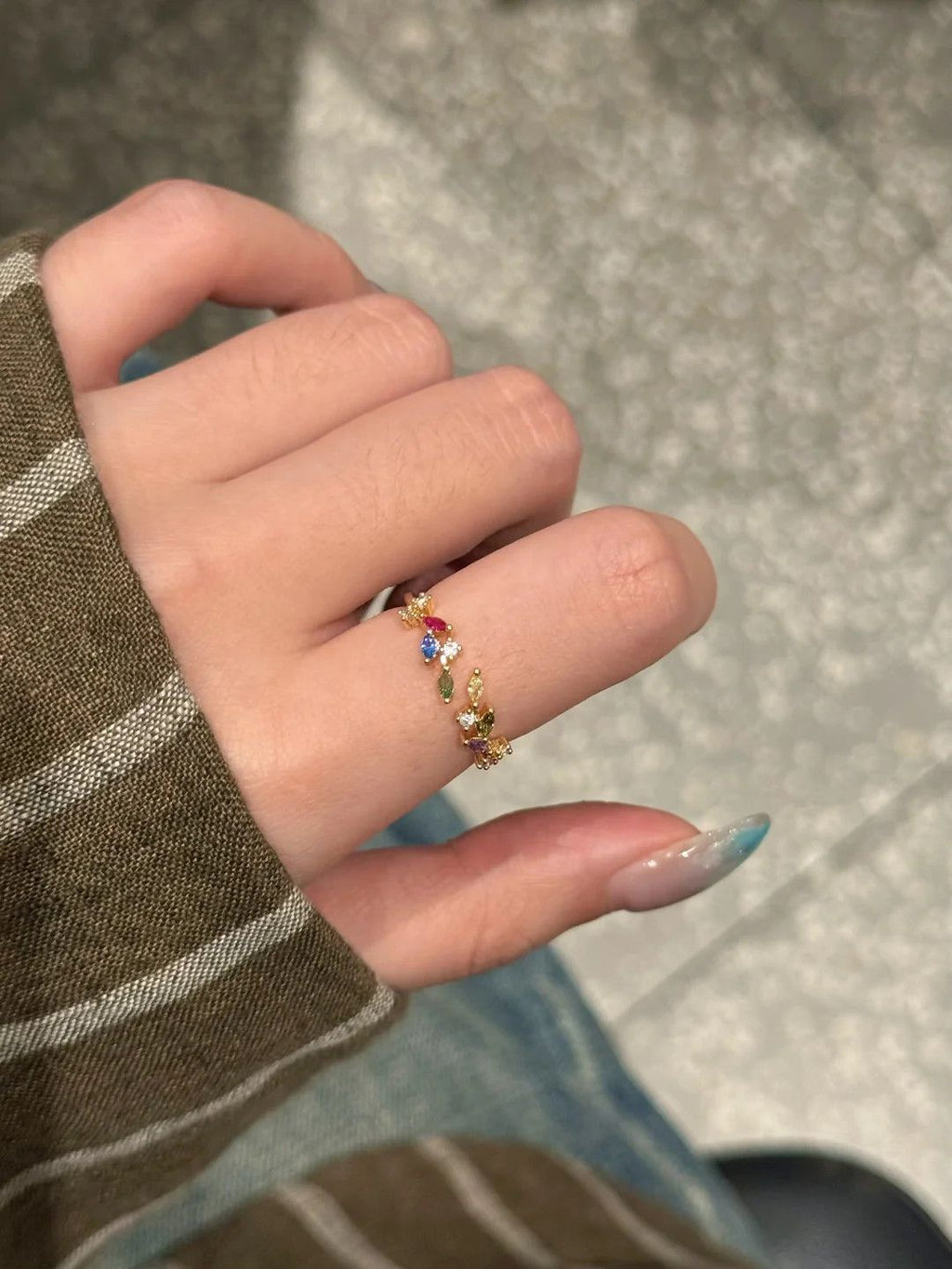 Wheat Ear Zircon Ring