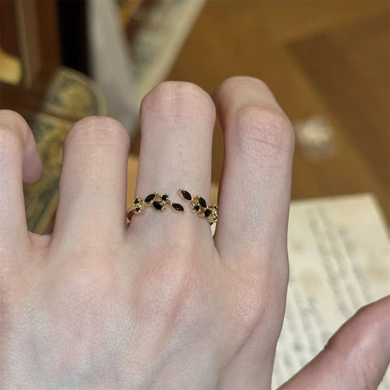 Wheat Ear Zircon Ring