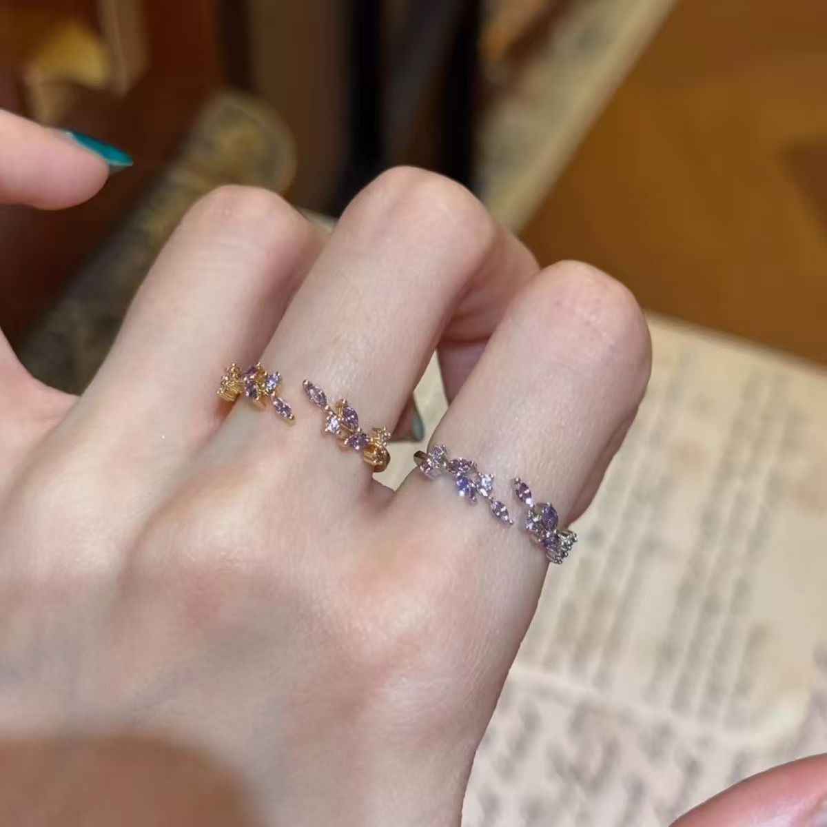 Wheat Ear Zircon Ring