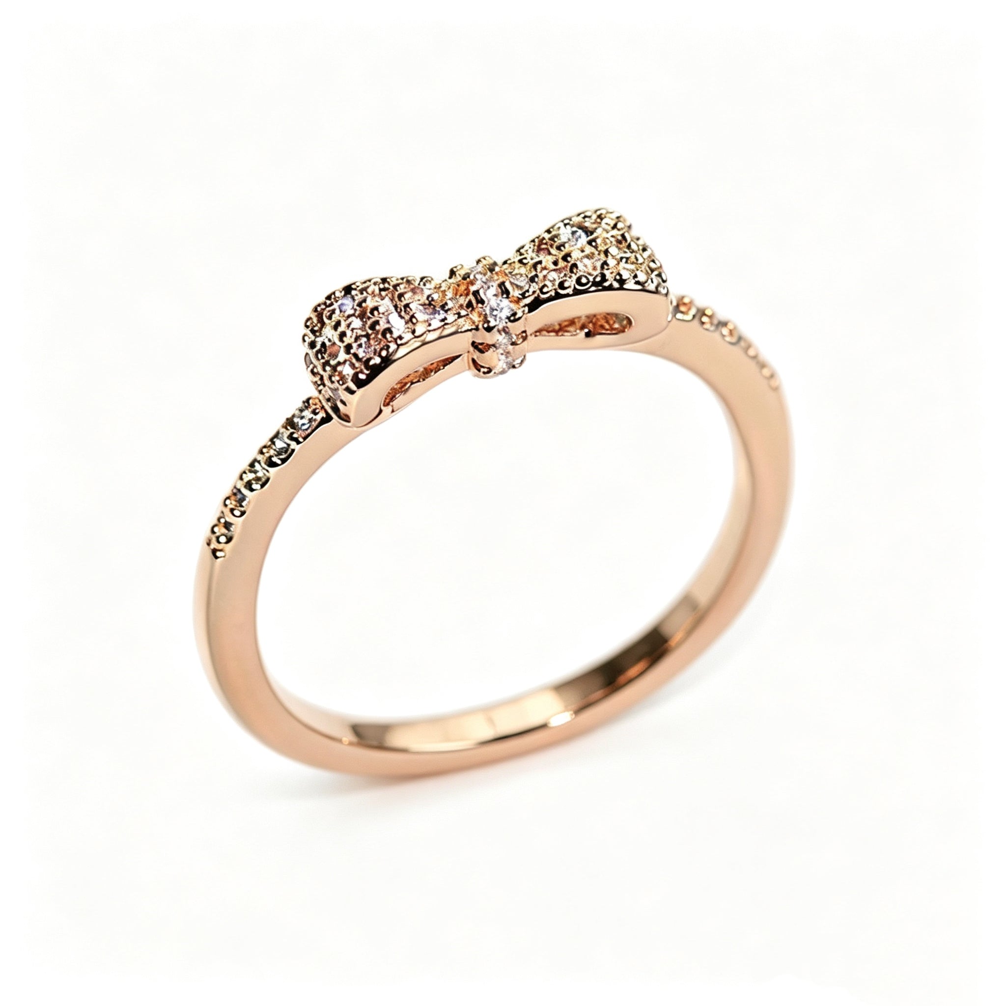 Rose gold bow ring