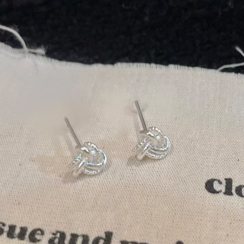 S925 Sterling Silver Double Knot Earrings
