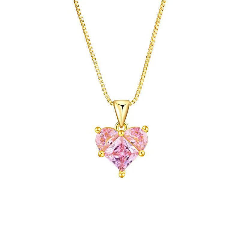 Pink Diamond Heart-Shaped Necklace