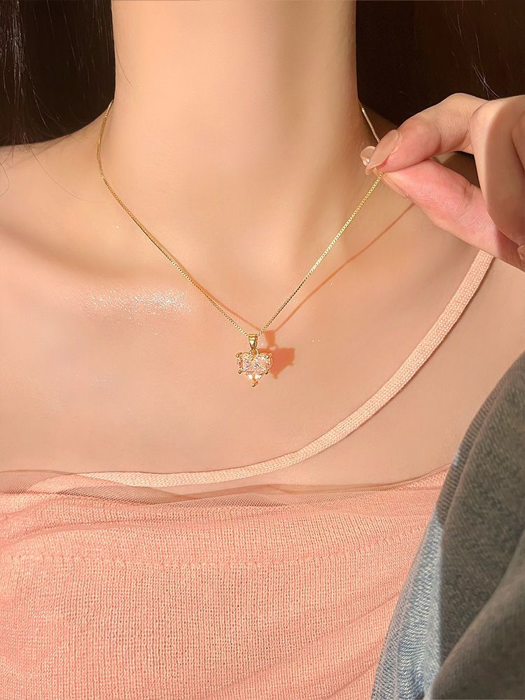 Pink Diamond Heart-Shaped Necklace