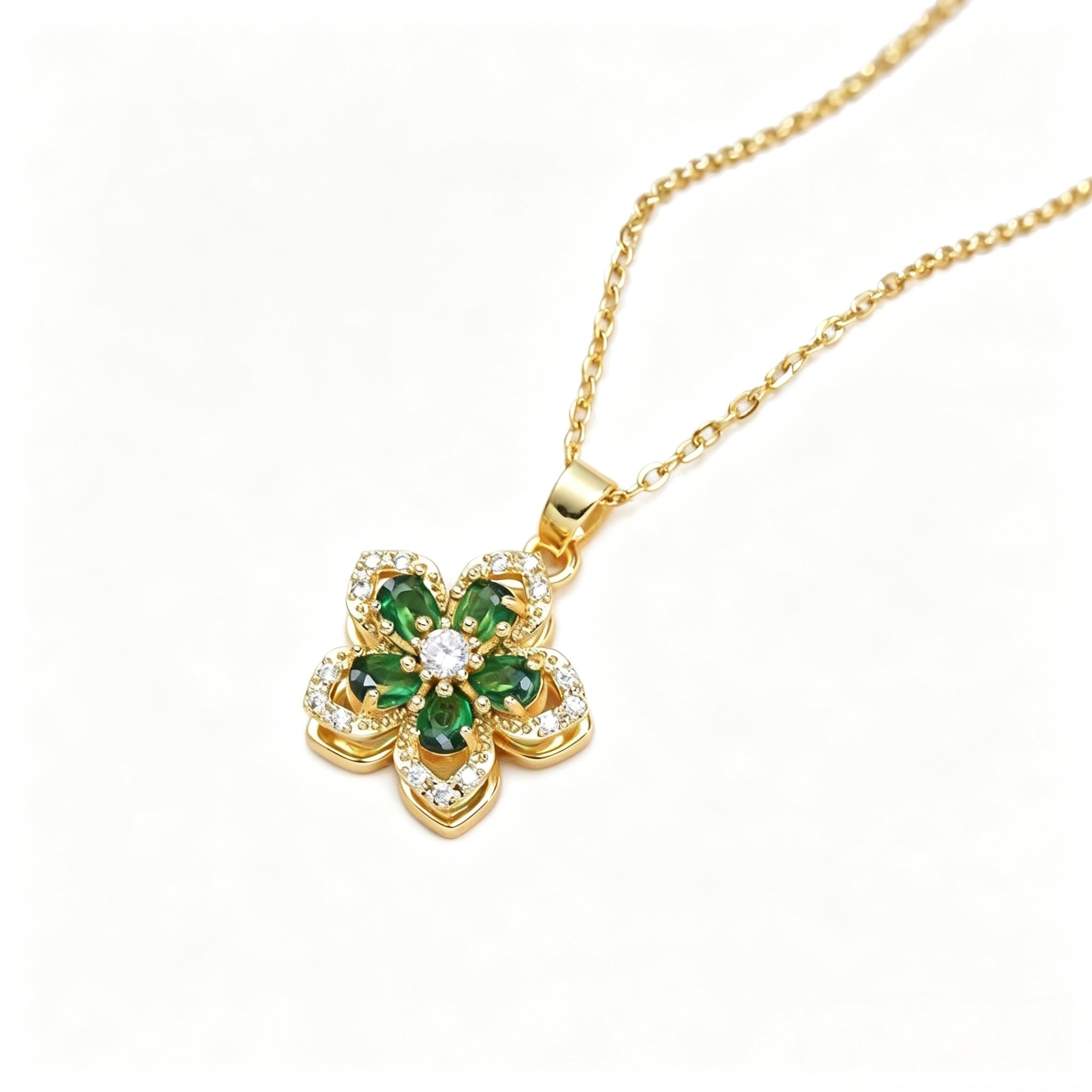 Rotatable Four-Leaf Clover Necklace