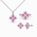 Cherry Blossom Four-Leaf Clover Full Diamond Set