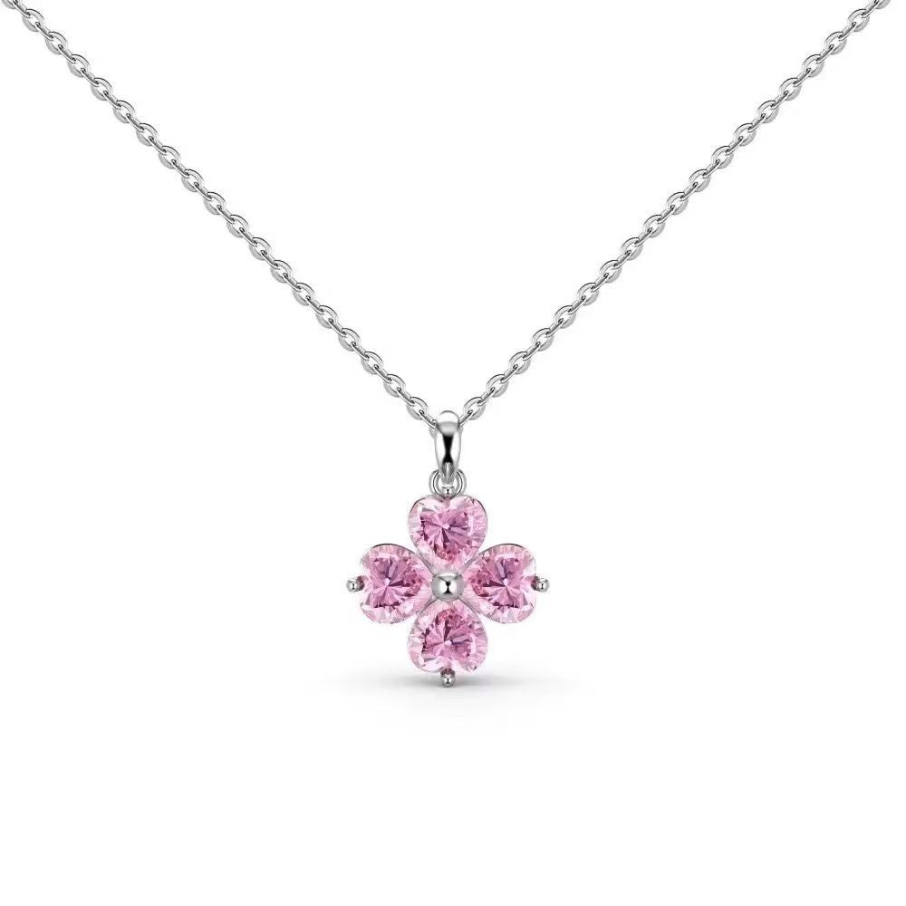 Cherry Blossom Four-Leaf Clover Full Diamond Set