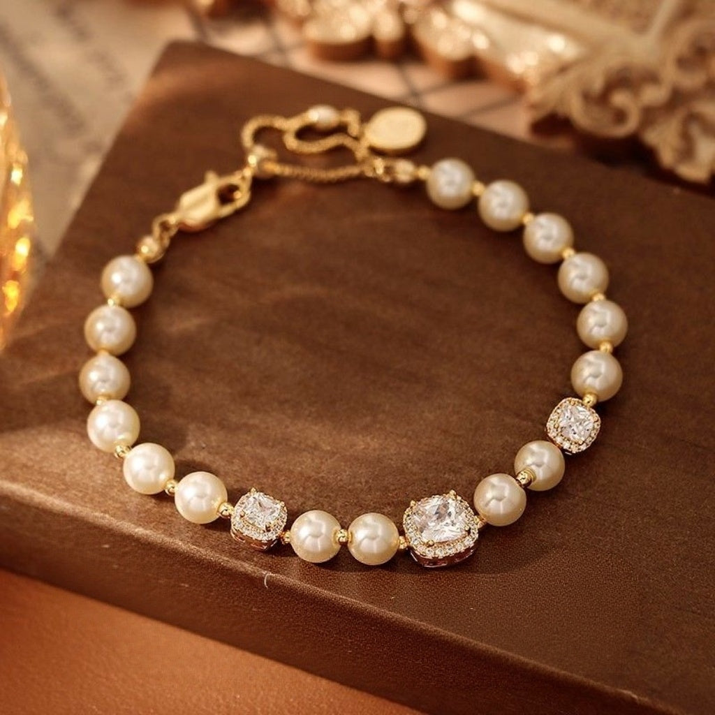Pearl and Zirconia Bracelet