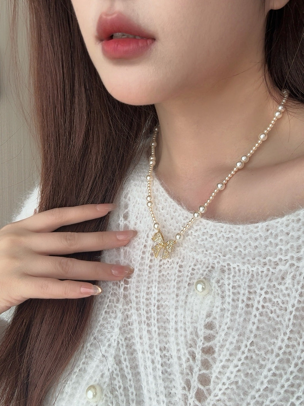 Butterfly Pearl Clavicle Necklace