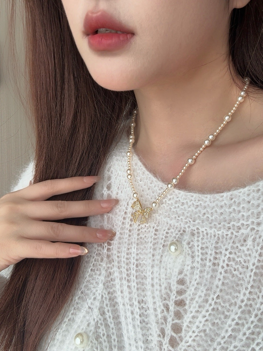Butterfly Pearl Clavicle Necklace