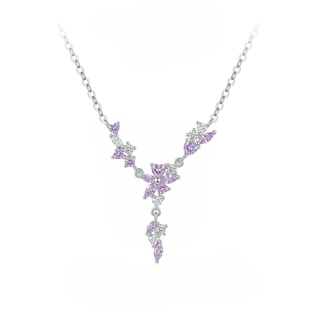 Purple Cherry Blossom Necklace