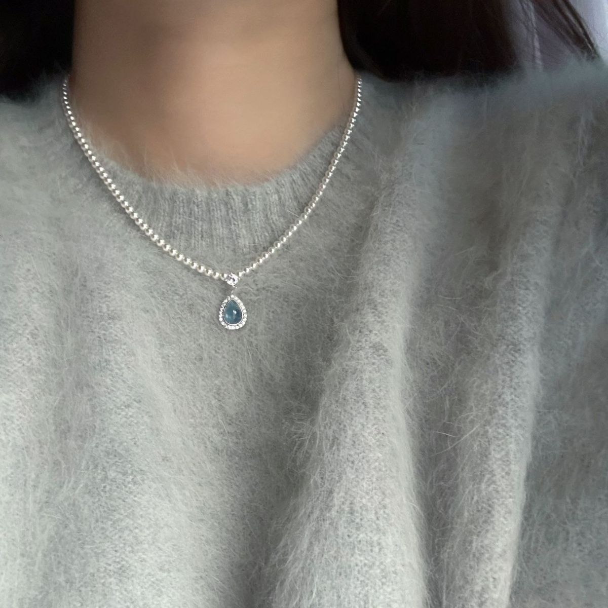Deep Sea Tears Gemstone Pearl Necklace
