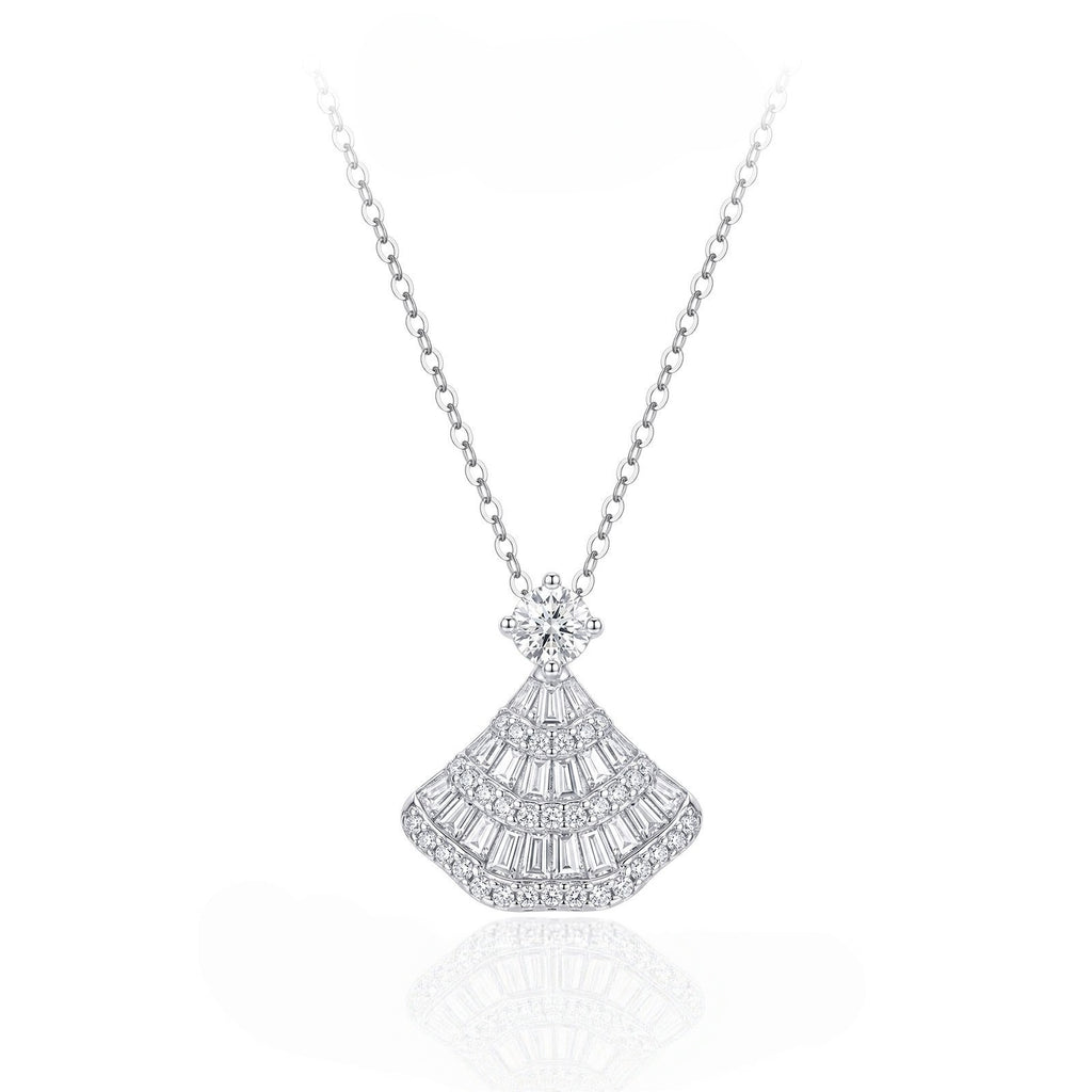 Full Diamond Fan-Shaped Skirt Necklace