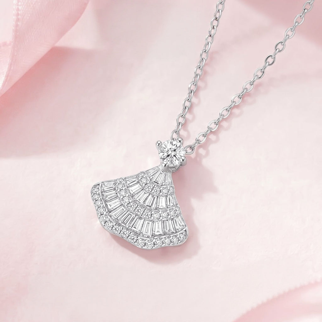 Full Diamond Fan-Shaped Skirt Necklace